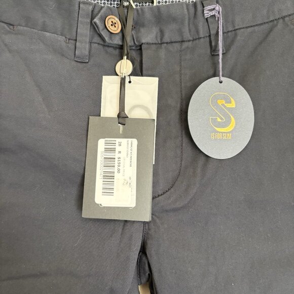 Ted Baker Navy Slim Chino Slacks 28R Cotton Polyester Tampered Ankle Business - Picture 5 of 11